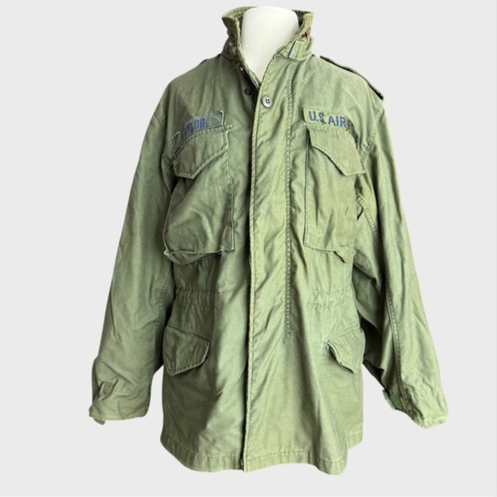 Vintage US Air Force M-65 Field Jacket Small Military Coat‎ Olive Drab Wasteland